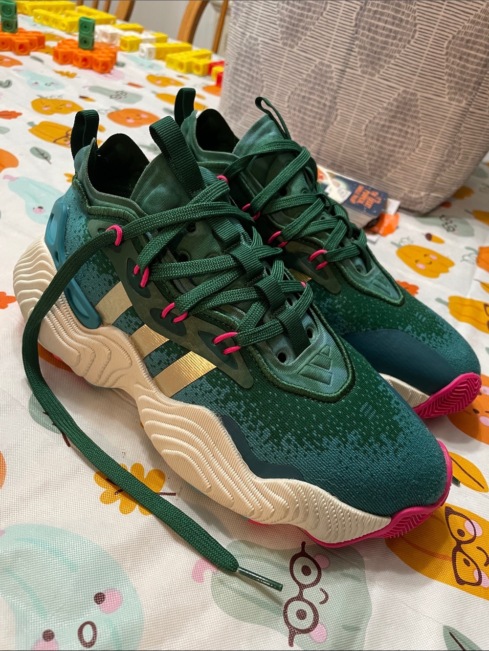 Adidas Boys teal green sneakers